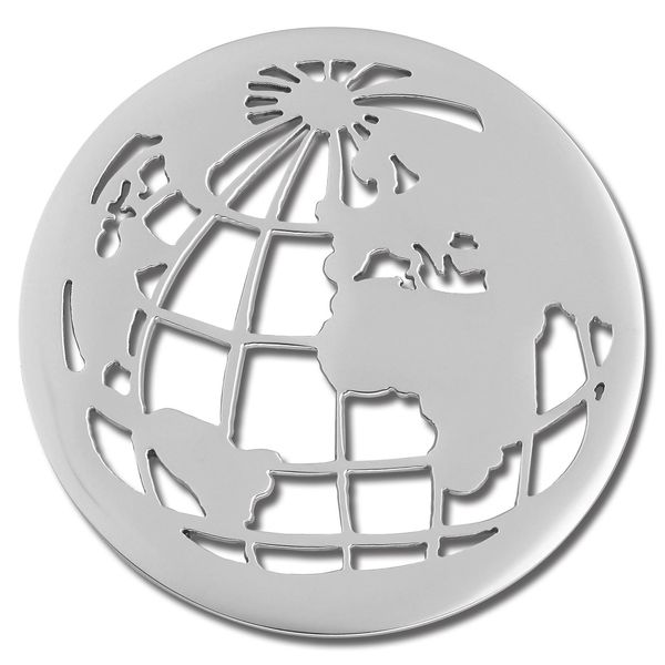 Amello Coins Argento 30 Mm Intarsio Di Monete In Acciaio Inossidabile Globo Da Donna ESC517J-image