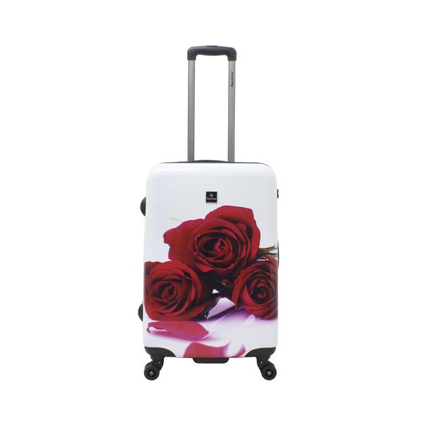 Koffer Saxoline "Roses", Gr. B/H/T: 44Cm X 67Cm X 24Cm, Weiß (Weiß, Rot), Koffer, Mit Praktischen Tragegriffen-image