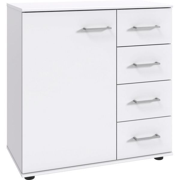 Kombikommode Wimex "Taiga", Weiß, B:81Cm H:83Cm T:41Cm, Holzwerkstoff, Sideboards, Kombikommode, 1 TüRig Und 4 Schubladen-image