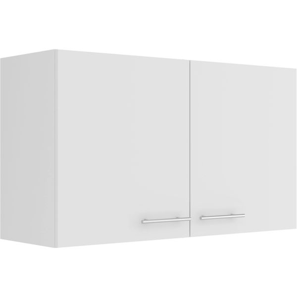 HäNgeschrank Optifit "Bella", Weiß (Weiß, Weiß), B:100Cm H:57,6Cm T:34,6Cm, Holzwerkstoff, SchräNke, HäNgeschrank, Breite 100 Cm, 2 TüRen, 1 Einlegeboden-image