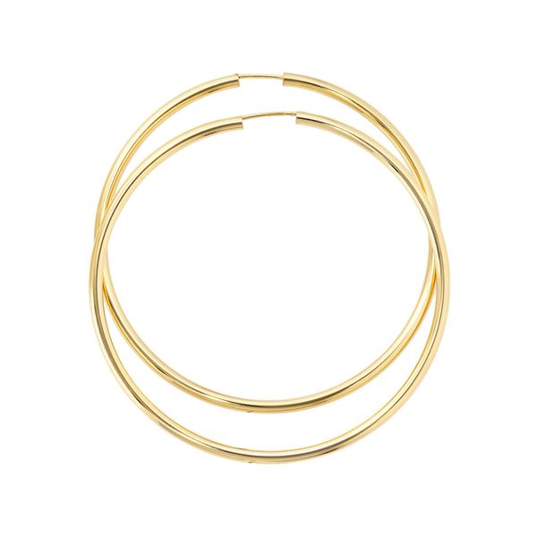 Paar Creolen Jobo, Gold (Gelbgold 333), Ohrringe, Damen, 60Mm, Gelbgold 333, Rund 333 Gold-image