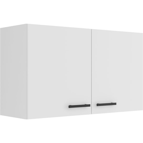 HäNgeschrank Optifit "Palma", Weiß (Weiß, Weiß), B:100Cm H:57,6Cm T:34,6Cm, Holzwerkstoff, SchräNke, HäNgeschrank, Breite 100 Cm, 2 TüRen, 1 Einlegeboden-image