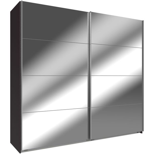 SchwebetüRenschrank Wimex "Easy", Grau (Graphit, Spiegel), B:225Cm H:210Cm T:65Cm, SchräNke, SchwebetüRenschrank, Mit Vollspiegel-image