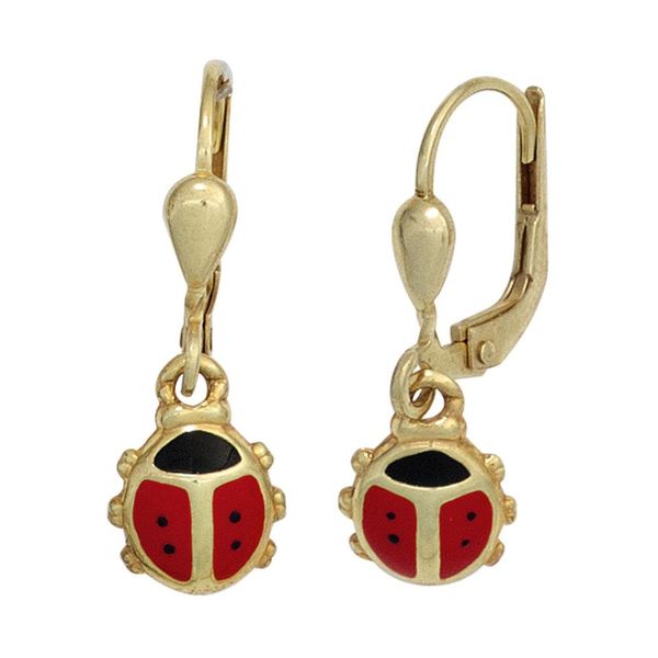 Paar OhrhäNger Jobo "MarienkäFer", Gold (Gelbgold 333), Ohrringe, Damen, Gelbgold 333, 333 Gold-image