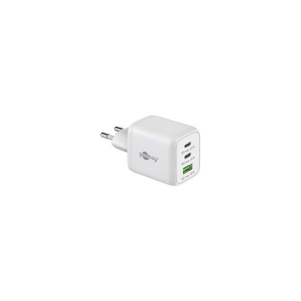 USB-C SchnellladegeräT Nano, Pd, Gan, 65 Watt Weiß, 1X USB-A, 2X USB-C Pd, Charge 3.0-image
