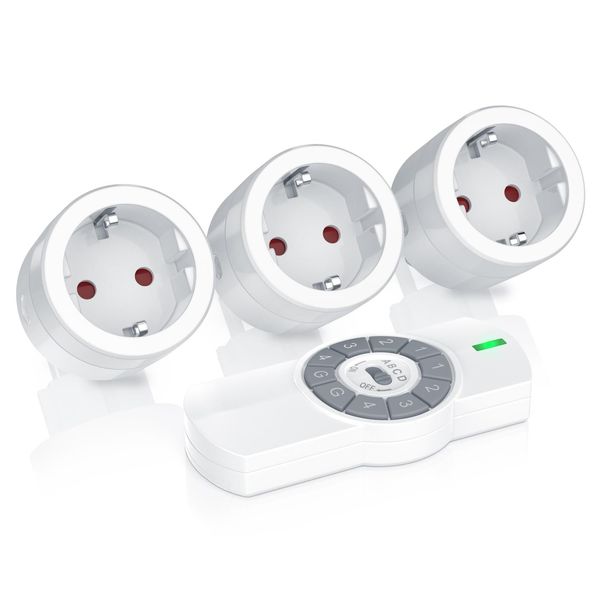 Bearware Funksteckdosen-Set FüR Den Innenbereich 3X Funksteckdosen + Fernbedienung / Max. 25M-image