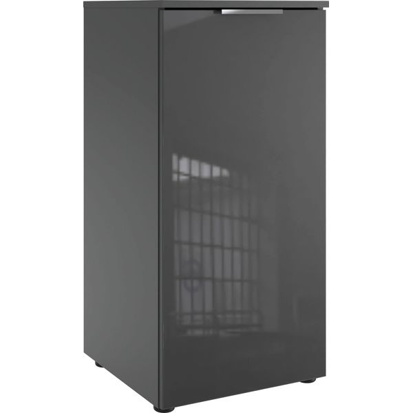 Kommode wimex "Level36 C By Fresh To Go", Grau (Graphit, Glas Grau), B:41Cm H:92Cm T:41Cm, Holzwerkstoff, Sideboards, Kommode, Mit Glaselementen Auf Der Front, Soft-Close Funktion, 41Cm Breit-image