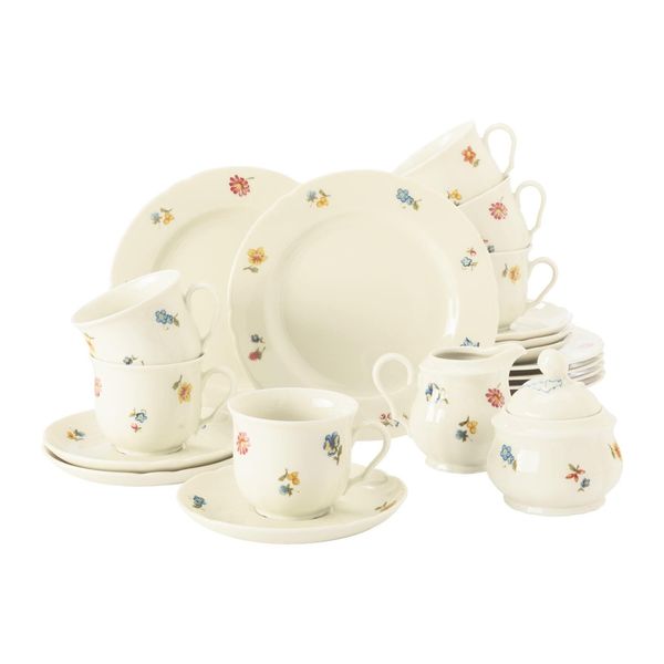 Seltmann Weiden Kaffeeservice Marieluise Elfenbein BlüTenmeer 20Er Set-image