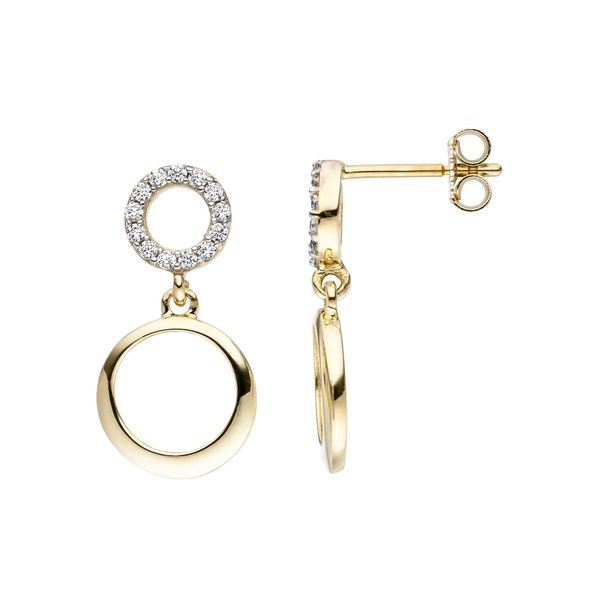 Paar OhrhäNger Jobo, Gelb (Gelbgold 375), Ohrringe, Damen, Gelbgold 375, 375 Gold Mit Zirkonia-image