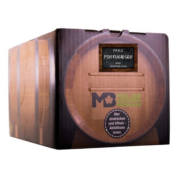Weinhaus MüLler Bornheim Pfalz Portugieser Rosé Wein Halbtrocken 10,5 % Vol. 5 Liter Bag In Box-image
