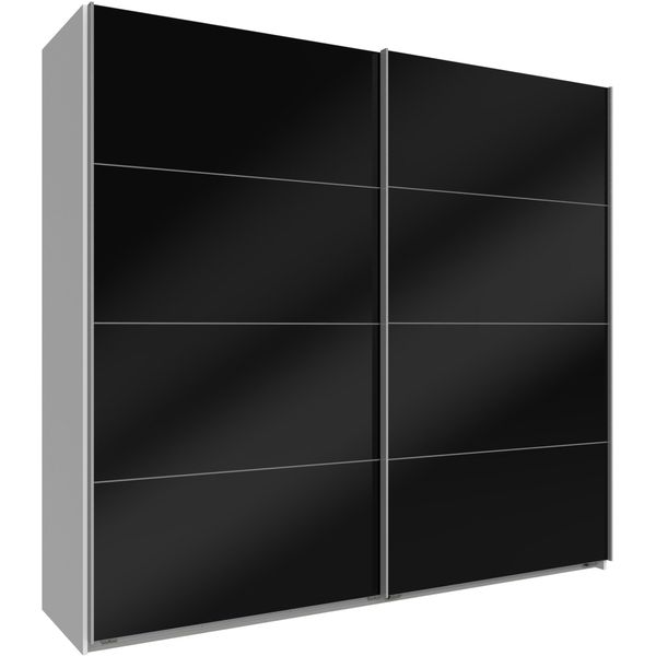 SchwebetüRenschrank Wimex "Easy", Schwarz-Weiß (Weiß, Schwarzglas), B:225Cm H:210Cm T:65Cm, SchräNke, SchwebetüRenschrank, Mit Vollglas-image