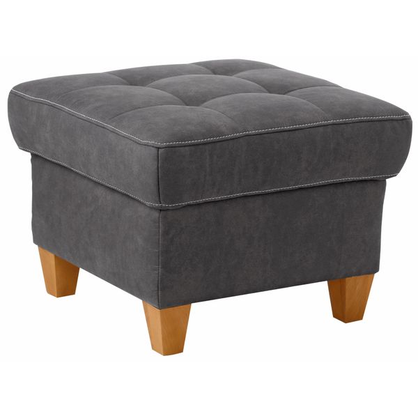 Hocker Home Affaire "Earl", Grau (Anthrazit), B:58Cm H:46Cm T:58Cm, Struktur Fein (100% Polyester);Luxus-Microfaser (100% Polyester);Luxus-Microfaser In Lederoptik (100% Polyester), Hocker, Hocker-image