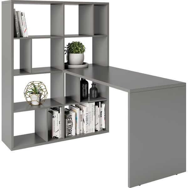 BüCherregal My Home "Felicia", Grau, B:112,5Cm H:146,6Cm, Holzwerkstoff, Regale, BüCherregal-image