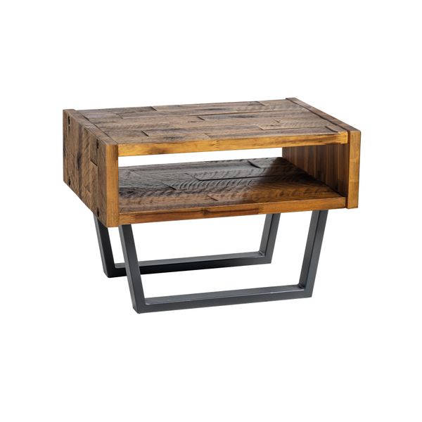Nachttisch Hasena "Jesa", Braun (Braun, Anthracit), B:50Cm H:36Cm T:41Cm, Akazie Massiv, Tische, Nachttisch-image