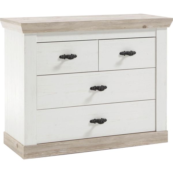 Kommode Home Affaire "Florenz", Weiß (Pinie Weiß), B:107Cm H:87Cm T:45Cm, Holzwerkstoff, Sideboards, Kommode, Breite Ca. 107 Cm-image