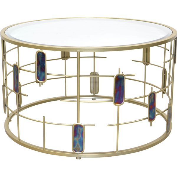 Couchtisch, Gold (Goldfarben, Goldfarben, Transparent), B:80Cm H:46Cm T:80Cm, Hofmann Living And More, Tische, Couchtisch-image