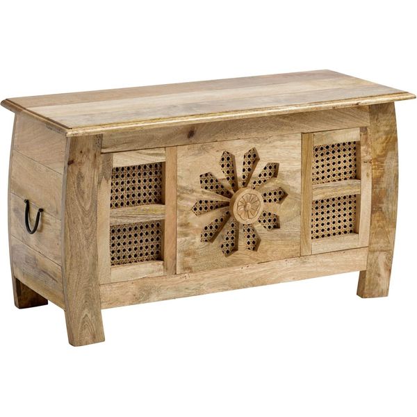 Truhenbank, Beige (Natur), B:85Cm H:46Cm T:35Cm, SitzbäNke-image