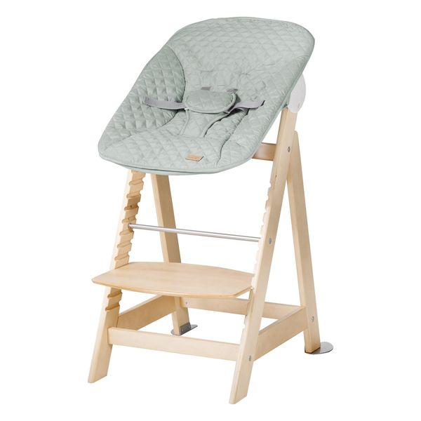 Treppenhochstuhl 'Born Up' Set 2In1, Natur, Mit Liegefunktion/ -Aufsatz 'Roba Style' Frosty Green-image
