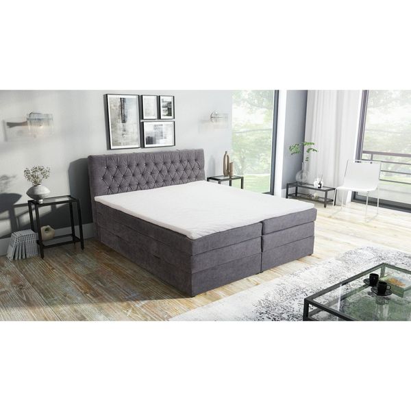 Malton Boxspringbett 180X200 Hotelbett Bonellfederkern Bett + Topper Bettkasten-image