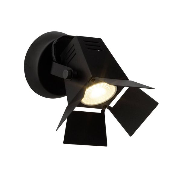Brilliant Lampe Movie Led Wandspot Schwarz Matt 1X LED-PAR51, GU10, 5W Led-Reflektorlampe Inklusive, (380Lm, 3000K) Kopf Schwenkbar-image