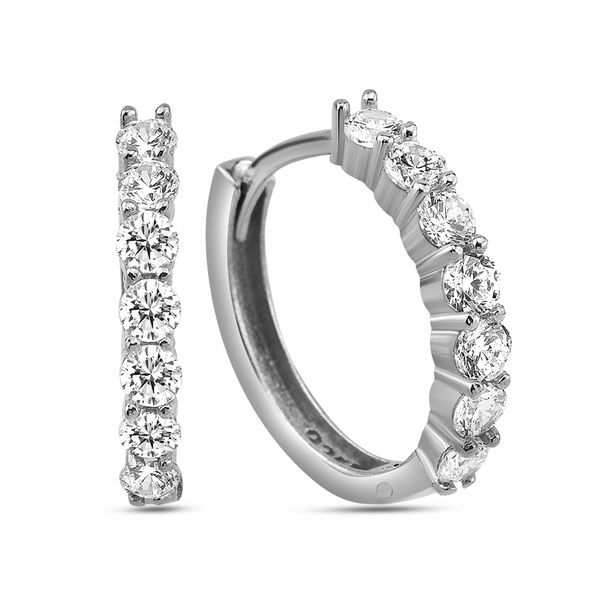 Paar OhrhäNger Dkeniz "Silber 925 Rhodiniert Mit WeißEn Zirkonia-Steinen", Weiß (Weiß, Weiß), Ohrringe, Damen, One-Size, Silber 925 (Sterlingsilber)-image