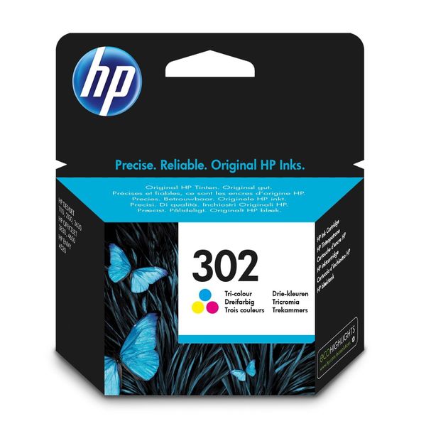 Original Hp Envy 4520 Series (F6U65AE / 302) Druckerpatrone Color (Cyan,Magenta,Gelb)-image