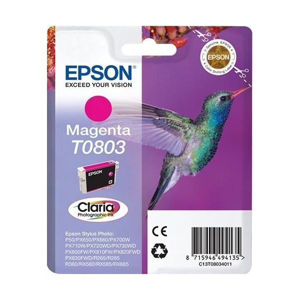 Original Epson Stylus Photo R 285 (C13T08034011 / T0803) Druckerpatrone Magenta-image