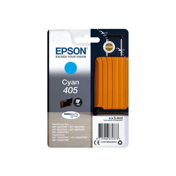 Original Epson Workforce Pro WF-3830 Dwtf (C13T05G24010 / 405) Druckerpatrone Cyan-image