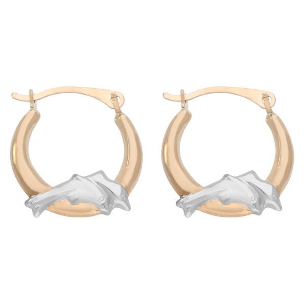 Paar Creolen Vivance "Delfin", Gelb (Gelbgold 375), Ohrringe, Damen, Gelbgold 375-image