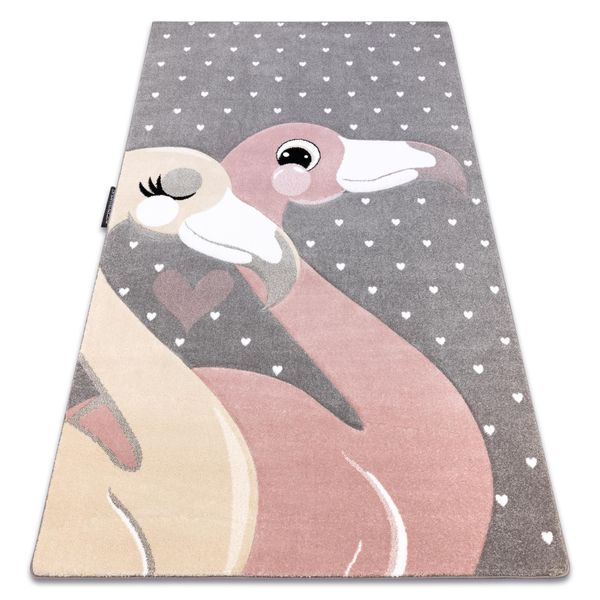 Tappeto Petit Flamingos Fenicotteri Cuori Grigio Grigio 180X270 Cm-image