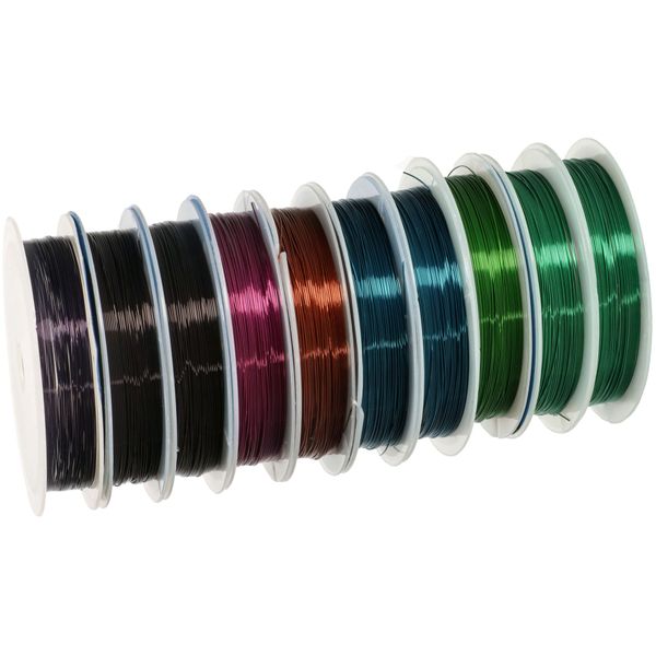 Kotarbau® 10 Rotoli Di Filo Di Rame 0,5 Mm X 5,5 M Bobine Di Filo Per Gioielli Vari Colori-image