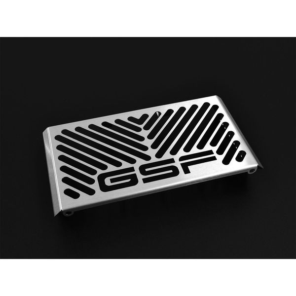 Copriradiatore Zieger Compatibile Con Suzuki Gsf 600 Bandit | Gsf 650 Bandit Design Logo Argento-image