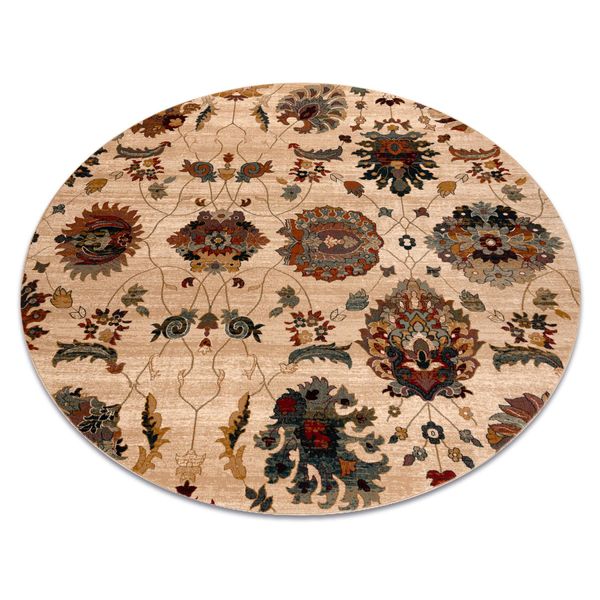 Tappeto Di Lana Superior Cerchio Latica Crema Beige Ruota 200 Cm-image