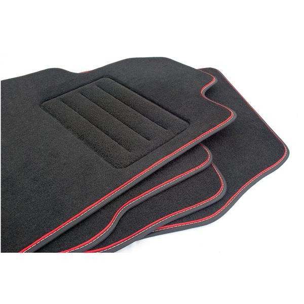 Set Di Tappetini In Velluto Per Honda HR-V I 3D (1999 - 2006) 4 Pezzi - Nuovo - Rosso-image
