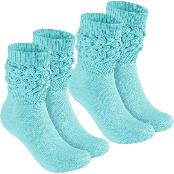 Brubaker Slouch - Calze Da Donna Per Fitness, Yoga E Allenamento - Calze Sportive Da Donna, Menta, Taglia 39-42, 2 Paia-image