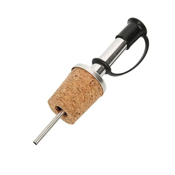 Versatore Per Bottiglie In Acciaio Inox Con Tappo Di Protezione E Tappo Di Sughero | Versatore Per Vino Con Tappo | Dispenser Con Tappo | Versatore Per Liquori | Tappi Per Bottiglie Di Olio | Versatore Per Grappa-image