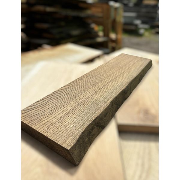 Mensola In Rovere Massiccio Con Bordo Naturale/Bordo Albero 30X20X4Cm, Palissandro, Mensola In Rovere, Mensola Da Parete In Legno Con Fissaggio-image