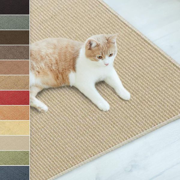 Tappeto Tiragraffi In Sisal Per Gatti Resistente A Molti Colori E Dimensioni 30 X 50 Cm Crema-image