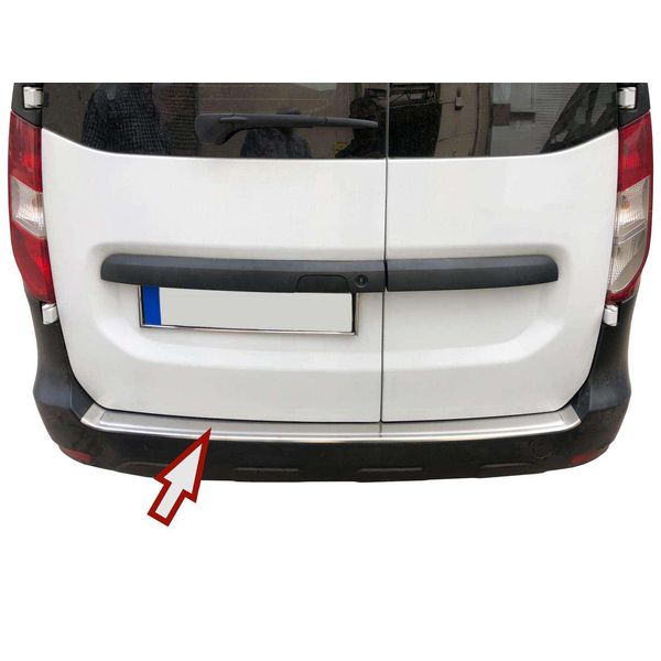 Paraurti Acciaio Inox Opaco Per Dacia Dokker Da 2012 Con Bordo & Bisello-image