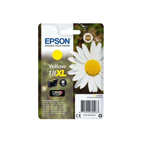 Original Epson Expression Home XP-422 (C13T18144012 / 18XL) Druckerpatrone Gelb-image