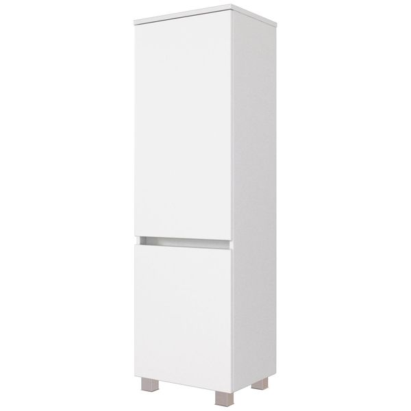 Midischrank Welltime "Kaunas", Weiß (Matt Weiß, Weiß), B:40Cm H:130Cm T:35Cm, Holzwerkstoff, SchräNke, Midischrank, 40 Cm Breit, Soft-Close-Funktion-image