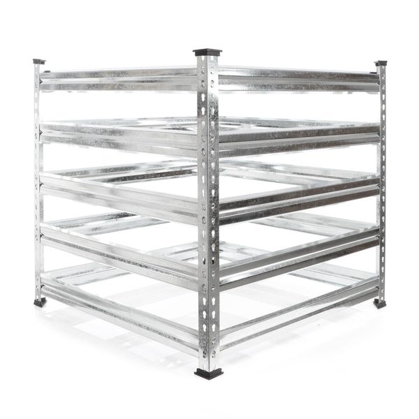 Compostiera Da Giardino Wiltec 90 X 90 X 90 Cm, Compostiera In Metallo, Bidone Per 720 Litri Di Compost, Compostiera Zincata Per Rifiuti Organici-image