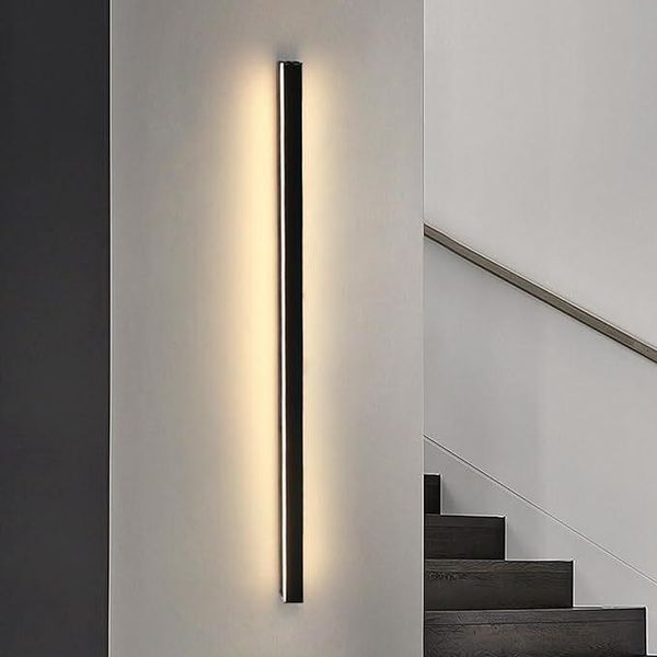 Zmh Led Wall Light Lampada Da Parete Interna Nero Bianco Caldo 100CM 34W Moderno Corridoio Up Down Illuminazione A Parete Per Corridoio Soggiorno Letto Scala Camera Dei Bambini-image