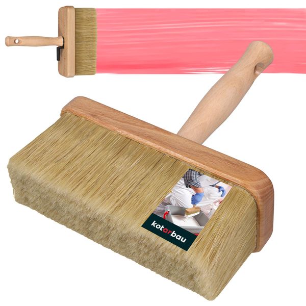 Kotarbau® Pennello Per Pittori Manico In Legno 180 Mm 1 Pz. Pennello Piatto Macchia Smalto Colori Pennello Da Pittore Vernice Lacca Colori Acrilici Setole Resistenti Allo Strappo Lavabile-image