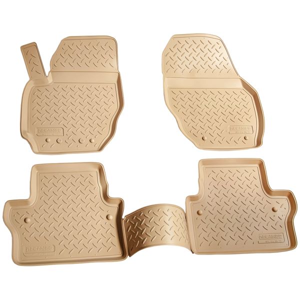 Gomma Tappetini Per Volvo V70 XC70 Bj 2007-2016 Beige Misura Esatta Con Bordo-image