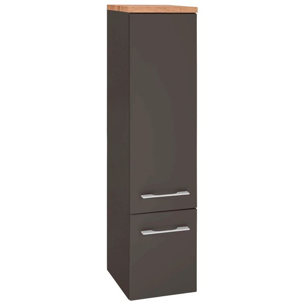 Midischrank Welltime "Davos", Grau (Grau, Graphit), B:30Cm H:130Cm T:35Cm, SchräNke, Midischrank-image