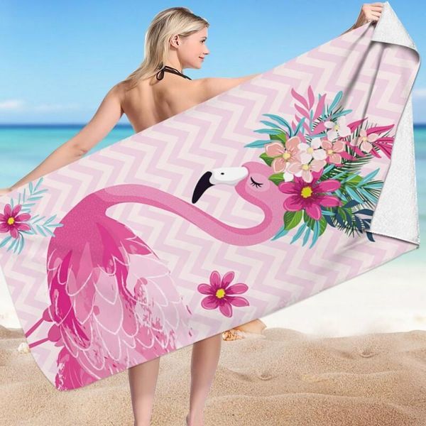 Flamenco Mystique Telo Mare Rettangolare Flamig Flowers 150X70 Cm Per Una Spiaggia Confortevole-image