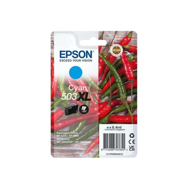Original Epson Expression Home XP-5205 (C13T09R24010 / 503XL) Druckerpatrone Cyan-image