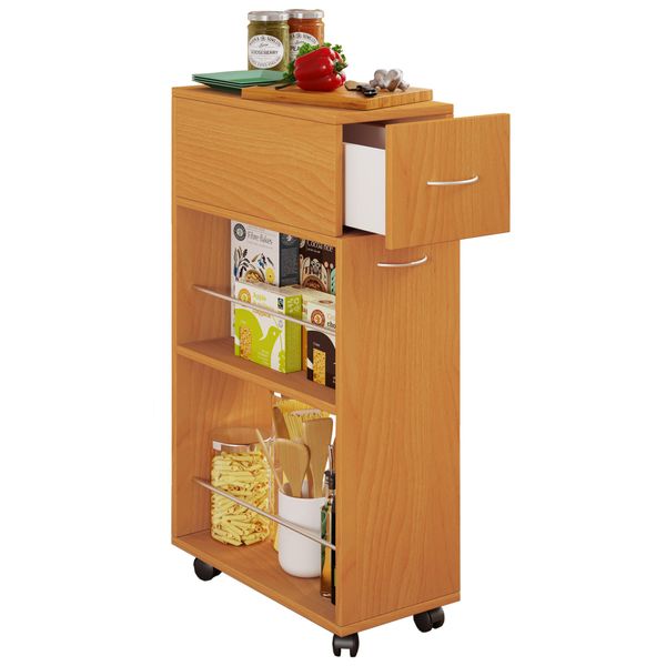 Carrello Di Servizio Per Mobili Da Cucina Tusal Libro A. 85 X L. 25 X P. 50 Cm-image