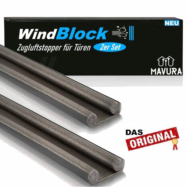 Windblock Esclusore Di Correnti D'aria Guarnizione Di Fondo Della Porta Guarnizione Windstopper Isolamento Set Di 2-image